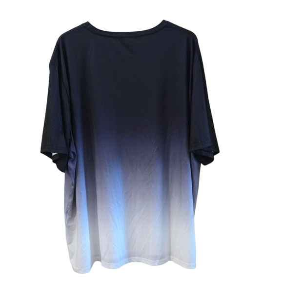 Gradient Black and White Men's 6XL Short Sleeve Tee Shirt Jersey Type Interior - Picture 2 of 6